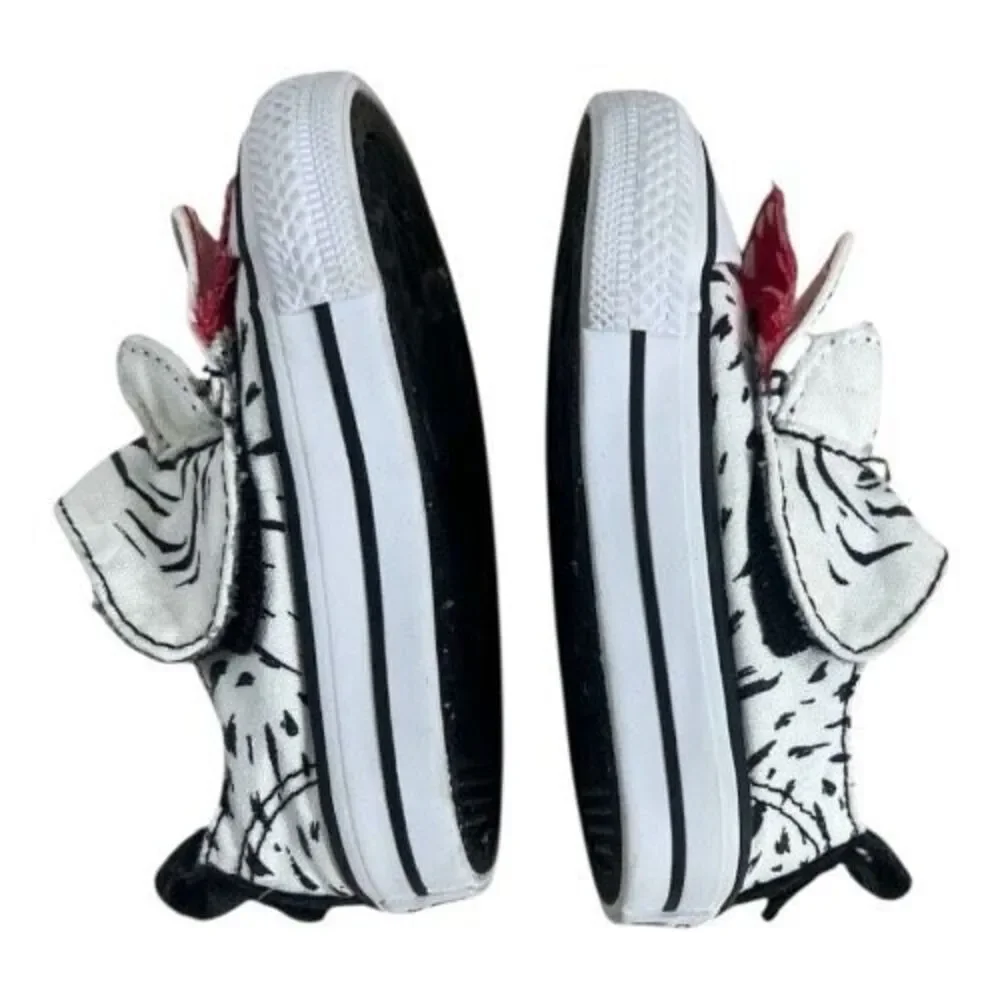Converse Infant White Black Tiger Sneakers Size 4 Low-Top Toddler Casual Shoes
